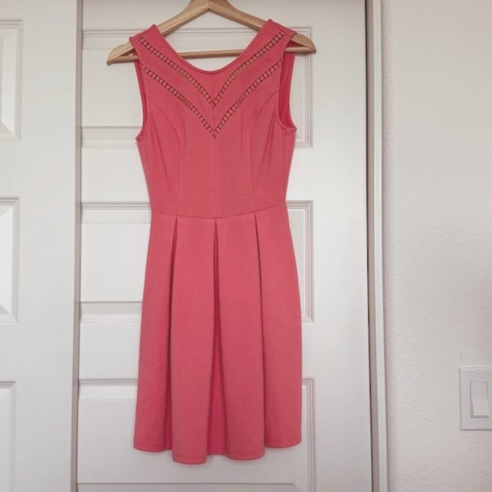 Coral Dress - Size Small - Deep V back